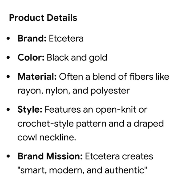 Etcetera Women's Black and Gold Crochet Sweater-M - Picture 7 of 7